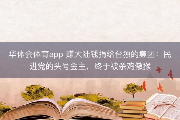 华体会体育app 赚大陆钱捐给台独的集团：民进党的头号金主，终于被杀鸡儆猴