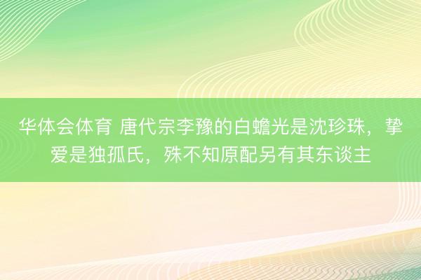 华体会体育 唐代宗李豫的白蟾光是沈珍珠,挚爱是独孤氏,殊不知原配另有其东谈主