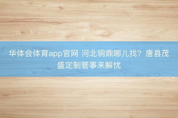华体会体育app官网 河北铜鼎哪儿找？唐县茂盛定制管事来解忧
