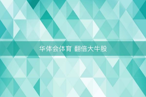 华体会体育 翻倍大牛股
