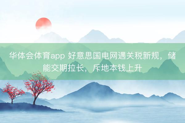 华体会体育app 好意思国电网遇关税新规，储能交期拉长，斥地本钱上升