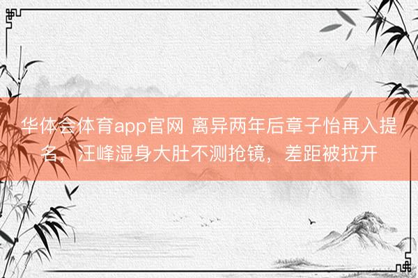 华体会体育app官网 离异两年后章子怡再入提名，汪峰湿身大肚不测抢镜，差距被拉开