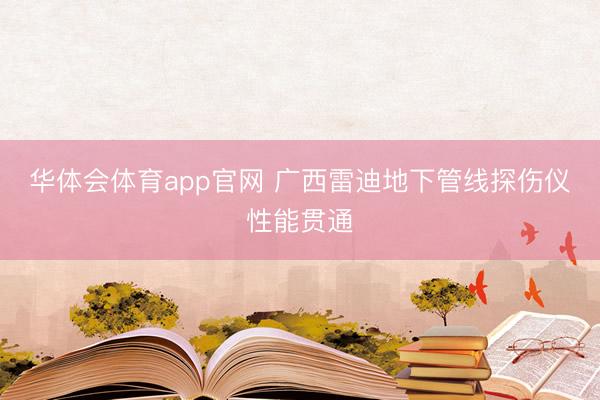 华体会体育app官网 广西雷迪地下管线探伤仪性能贯通