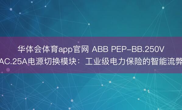 华体会体育app官网 ABB PEP-BB.250VAC.25A电源切换模块：工业级电力保险的智能流弊