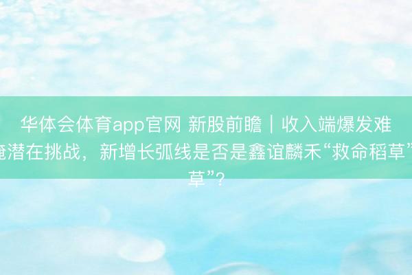 华体会体育app官网 新股前瞻｜收入端爆发难掩潜在挑战，新增长弧线是否是鑫谊麟禾“救命稻草”？