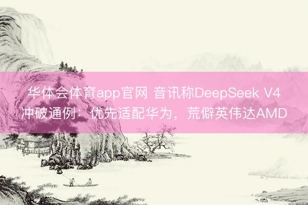 华体会体育app官网 音讯称DeepSeek V4冲破通例：优先适配华为，荒僻英伟达AMD