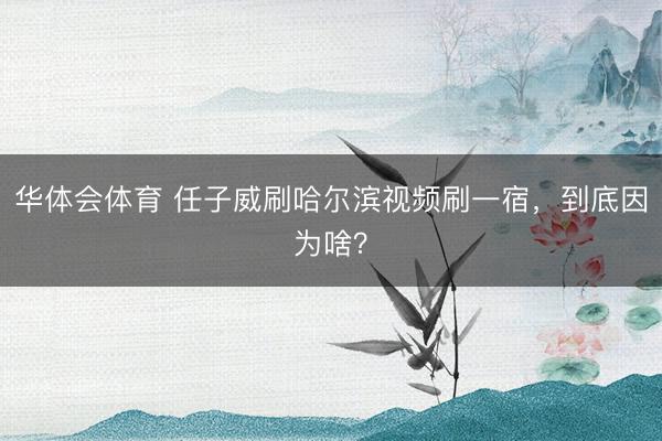 华体会体育 任子威刷哈尔滨视频刷一宿，到底因为啥？