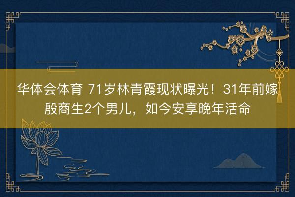 华体会体育 71岁林青霞现状曝光！31年前嫁殷商生2个男儿，如今安享晚年活命