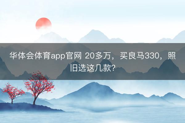 华体会体育app官网 20多万，买良马330，照旧选这几款？