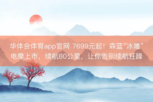华体会体育app官网 7699元起！森蓝“冰雕”电摩上市，续航80公里，让你告别续航狂躁