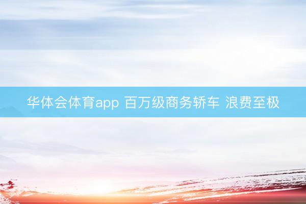 华体会体育app 百万级商务轿车 浪费至极