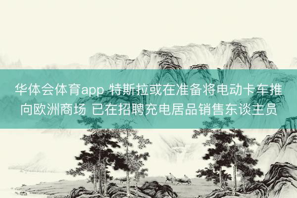 华体会体育app 特斯拉或在准备将电动卡车推向欧洲商场 已在招聘充电居品销售东谈主员