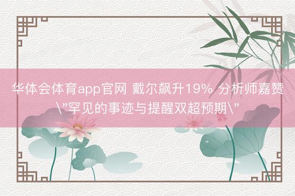 华体会体育app官网 戴尔飙升19% 分析师嘉赞＂罕见的事迹与提醒双超预期＂