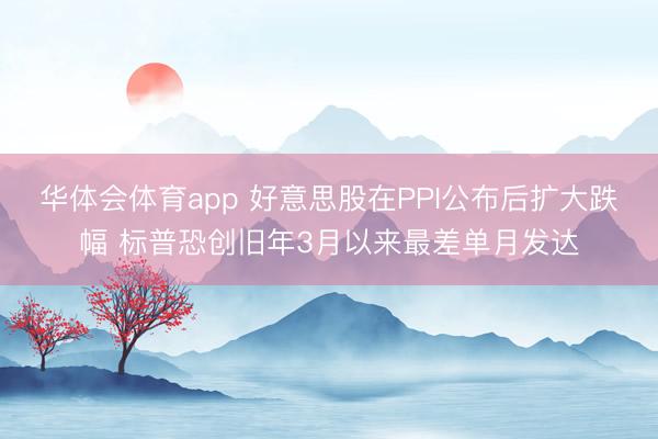 华体会体育app 好意思股在PPI公布后扩大跌幅 标普恐创旧年3月以来最差单月发达