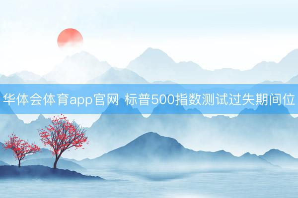 华体会体育app官网 标普500指数测试过失期间位