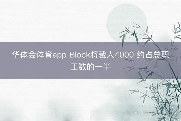 华体会体育app Block将裁人4000 约占总职工数的一半