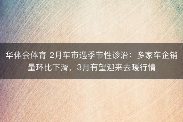 华体会体育 2月车市遇季节性诊治：多家车企销量环比下滑，3月有望迎来去暖行情
