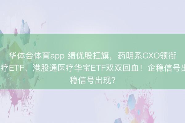 华体会体育app 绩优股扛旗，药明系CXO领衔，医疗ETF、港股通医疗华宝ETF双双回血！企稳信号出现？