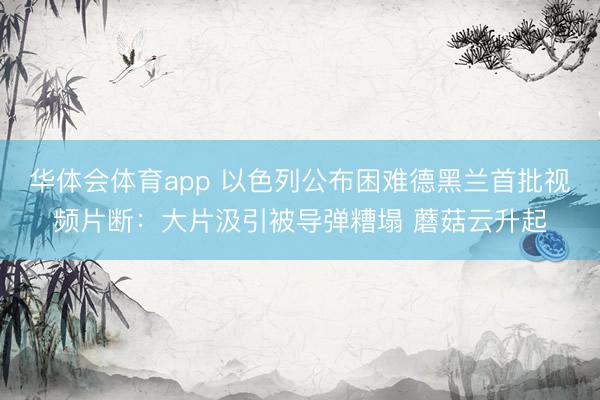 华体会体育app 以色列公布困难德黑兰首批视频片断：大片汲引被导弹糟塌 蘑菇云升起