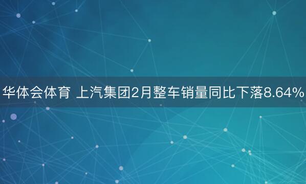 华体会体育 上汽集团2月整车销量同比下落8.64%