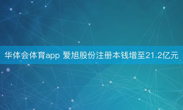 华体会体育app 爱旭股份注册本钱增至21.2亿元