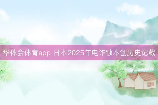 华体会体育app 日本2025年电诈蚀本创历史记载