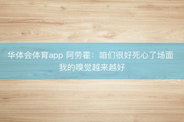 华体会体育app 阿劳霍：咱们很好死心了场面 我的嗅觉越来越好