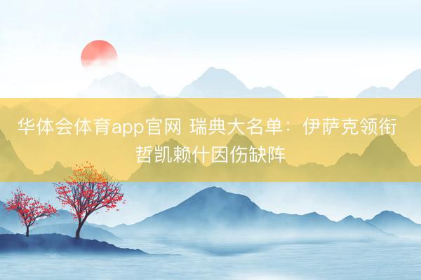 华体会体育app官网 瑞典大名单：伊萨克领衔 哲凯赖什因伤缺阵