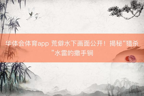 华体会体育app 荒僻水下画面公开！揭秘“猎杀”水雷的撒手锏