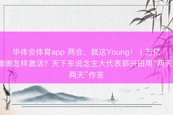 华体会体育app 两会，就这Young！丨万亿存量阛阓怎样激活？天下东说念主大代表郭兴田用“两天”作答