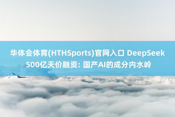 华体会体育(HTHSports)官网入口 DeepSeek 500亿天价融资: 国产AI的成分内水岭
