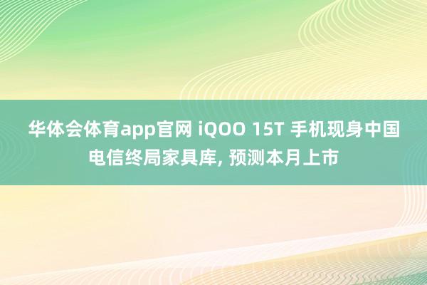 华体会体育app官网 iQOO 15T 手机现身中国电信终局家具库， 预测本月上市