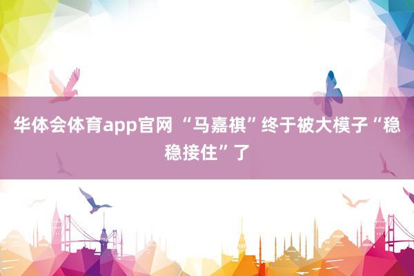 华体会体育app官网 “马嘉祺”终于被大模子“稳稳接住”了