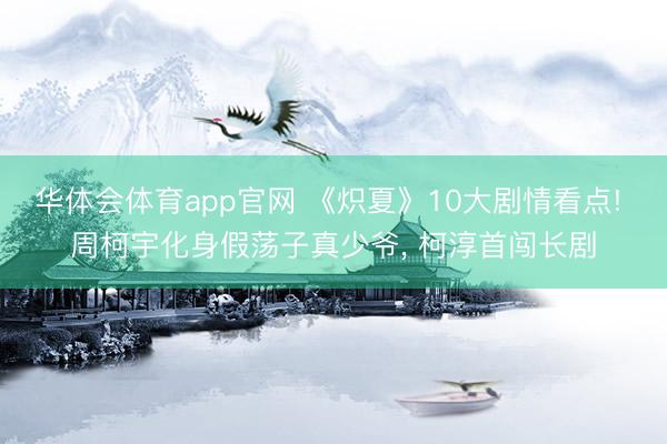 华体会体育app官网 《炽夏》10大剧情看点! 周柯宇化身假荡子真少爷， 柯淳首闯长剧