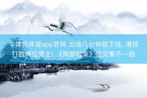 华体会体育app官网 出场几分钟就下线， 演技打脸两位男主! 《南部档案》这交集不一般