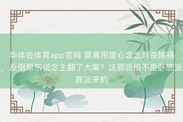 华体会体育app官网 莫离用度心念念刺杀嫁祸女主,反倒帮东说念主翻了大案?这邪派怕不是卧底派来的